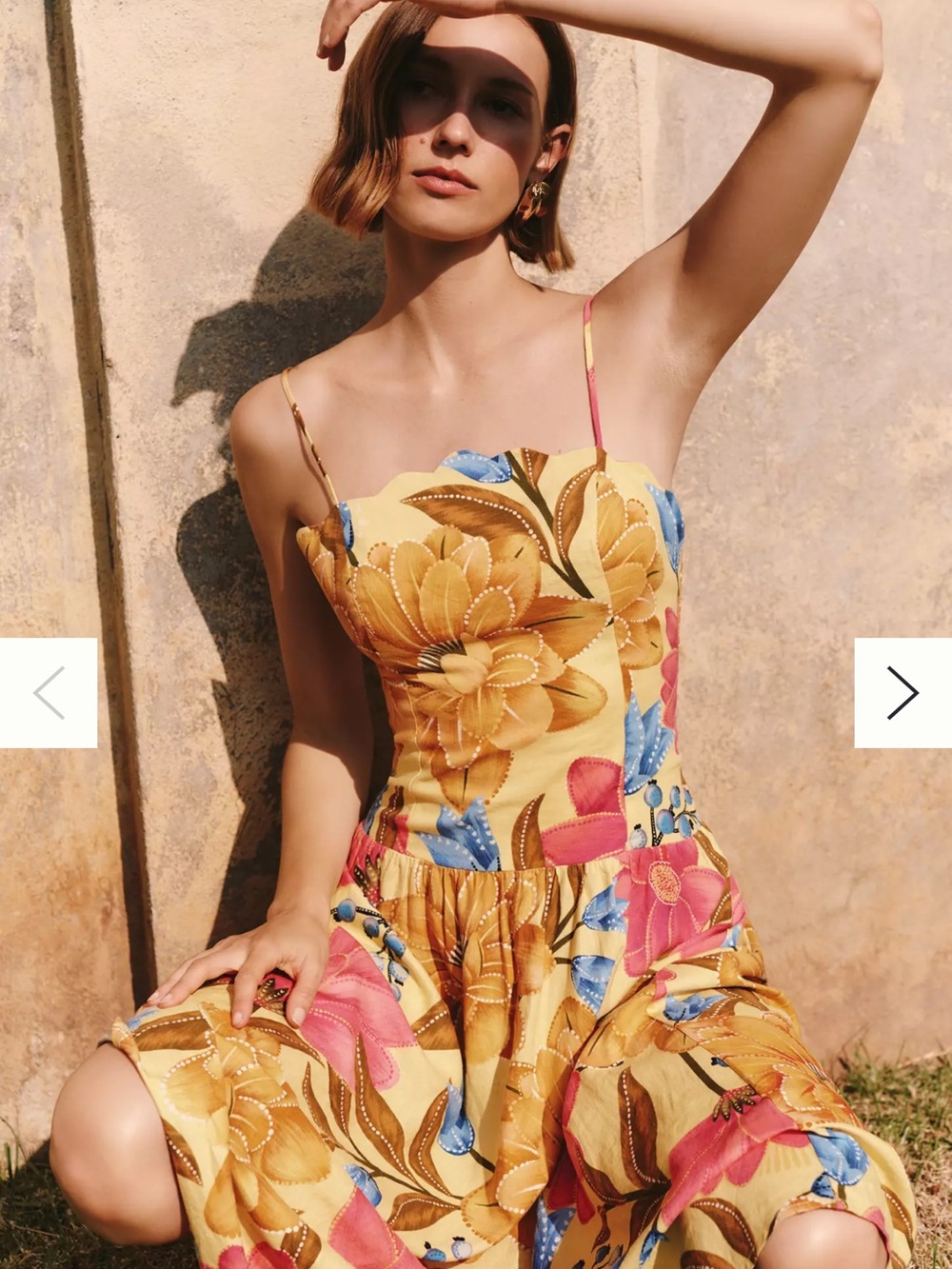 Farm Rio x Anthropologie Linen Blend Midi Dress L - Picture 2 of 6